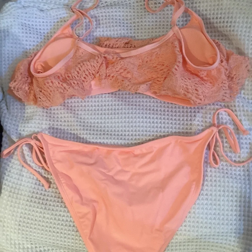 Xhilaration Ruffle Crochet Swimsuit Size Large